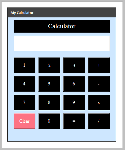 Laying out the calculator widgets on the canvas