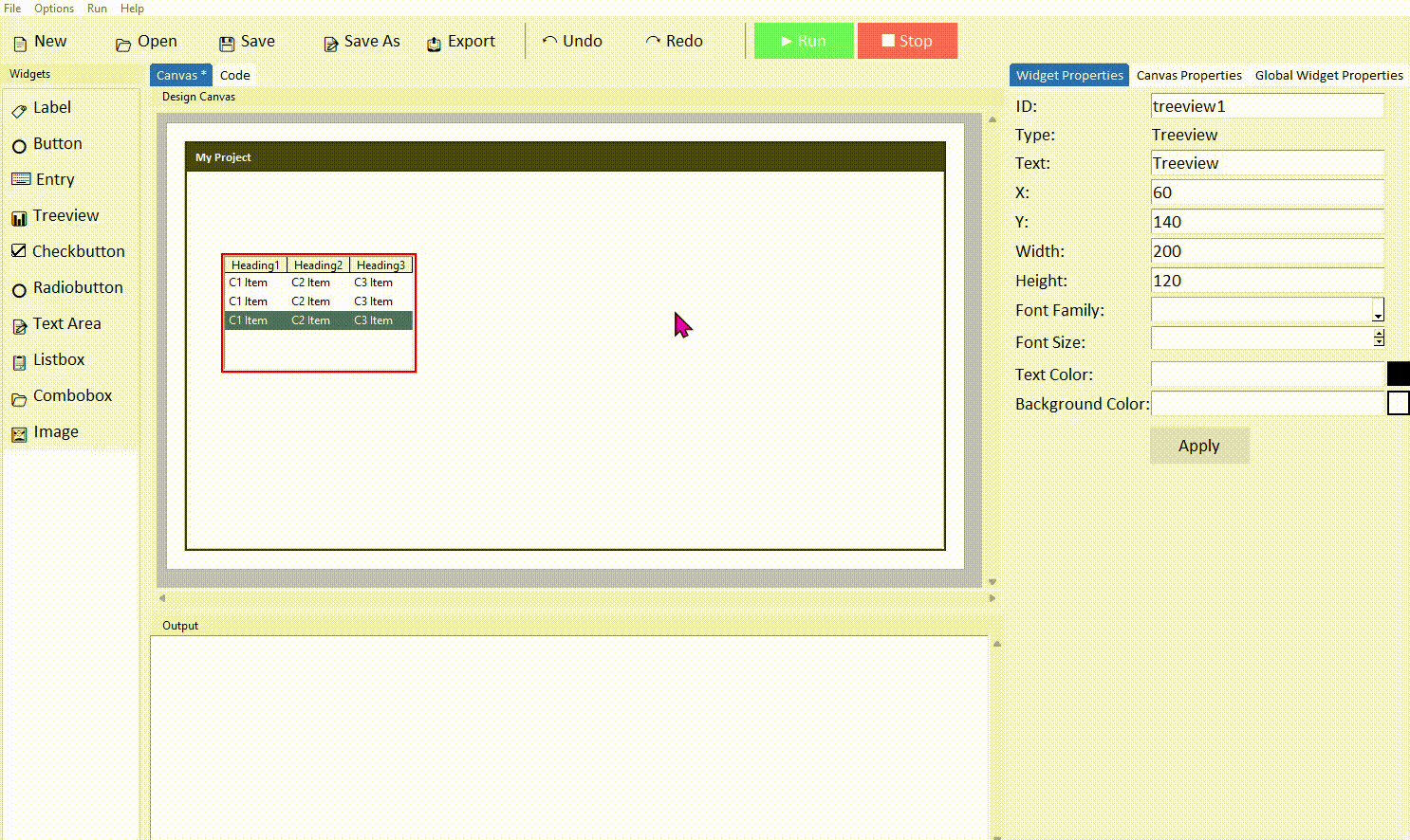 Renaming the treeview in the properties panel