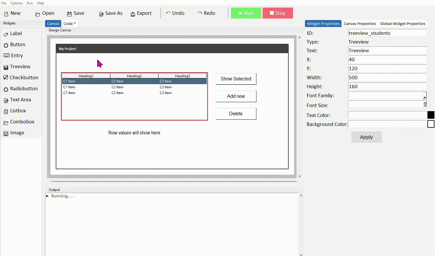 Updating the data function to read from CSV, running app, data loads from file