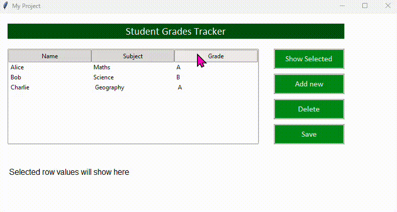 Clicking Save, confirmation messagebox appears, file updated